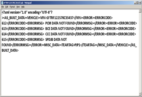 As-built data example