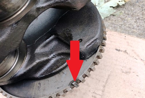 Damaged crank