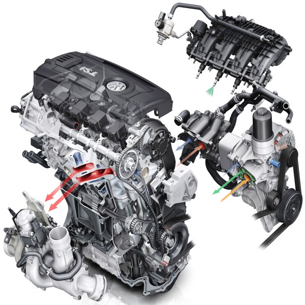 Exploded view VW AE888 engine