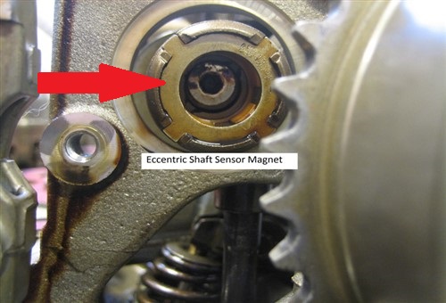 Eccentric shaft position sensor magnet