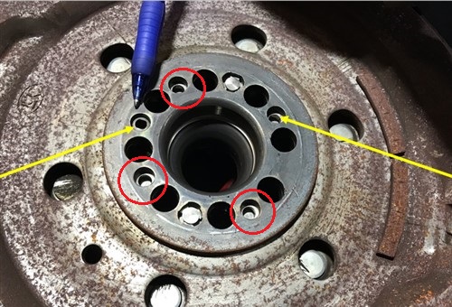 Flywheel locating pin positions