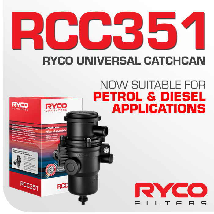 Upgraded Catchcan from Ryco now suits diesel & petrol engines
