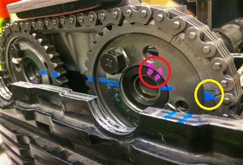 Worn timing chain